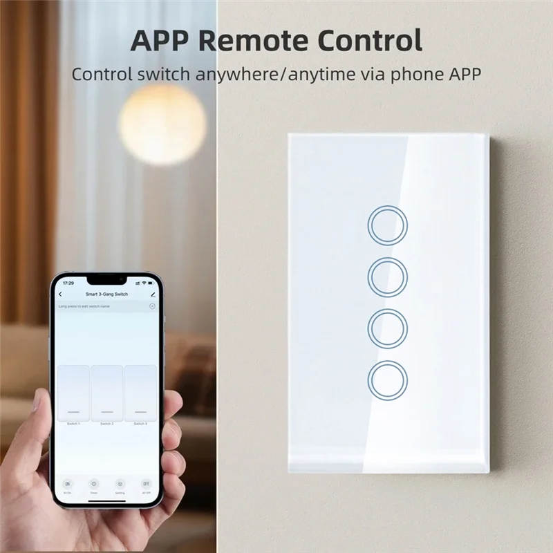 

【New-Sale】Wifi Smart Light Switch 2500W Touch Switch With Neutral Wire Smart Life Control Via Alexa Google Home