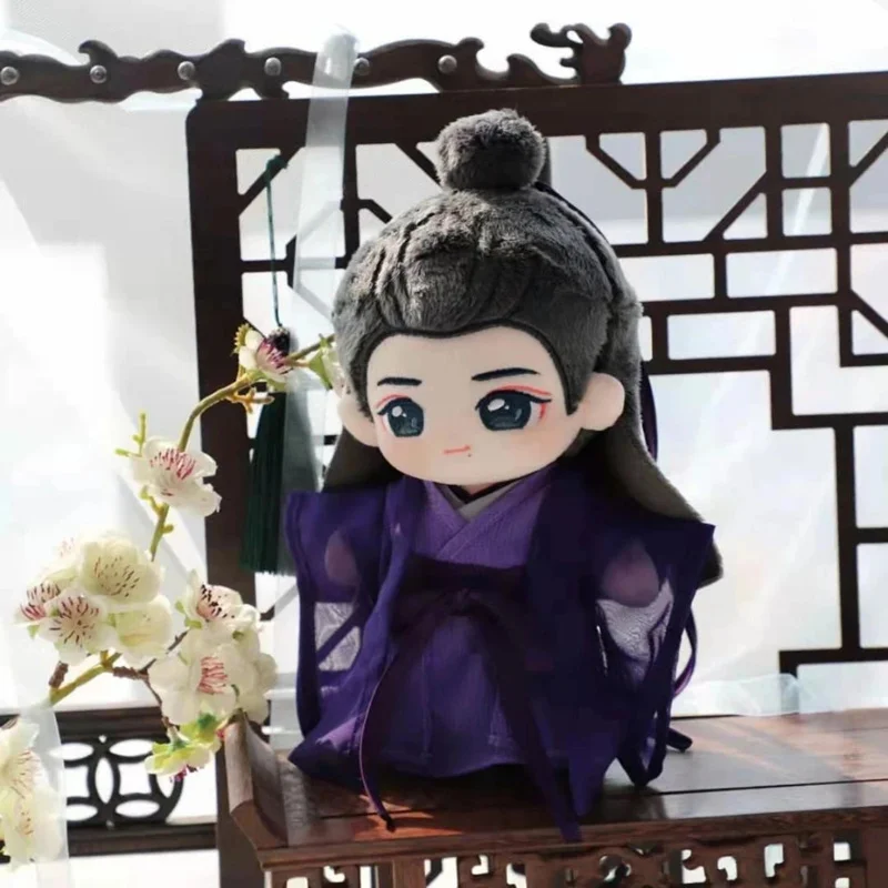 Anime The Untamed Xiao Zhan Cute Q Version Plush Doll Pillow Toys Change Suit Dress Up Clothing Cosplay Clothes Birthday Gifts