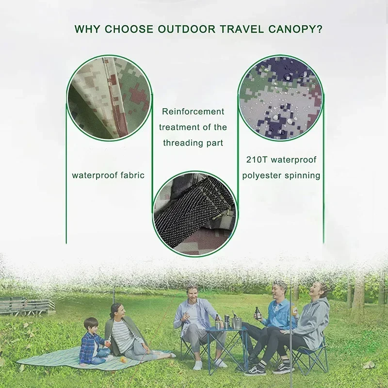 Camping Tarp Waterproof,Hammock Rain Fly,Outdoor Moistureproof Picnic Mat,Multifunction Tent Light WeightEssential Survival Gear