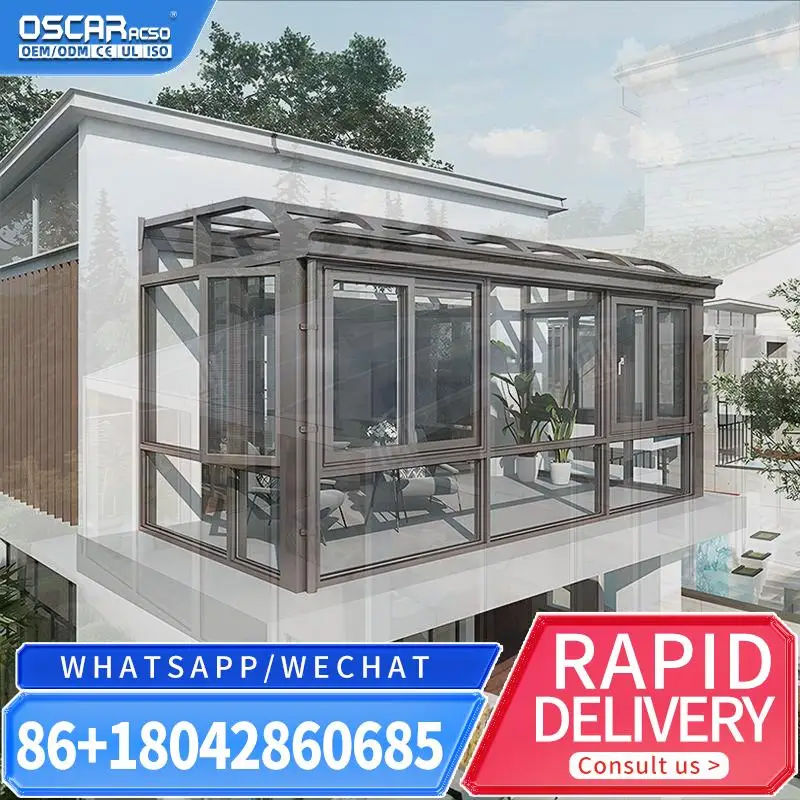 Double Tempered Impact Glazing Glass House for Modern Design Customization in Villa Restaurant Restoration sunroom