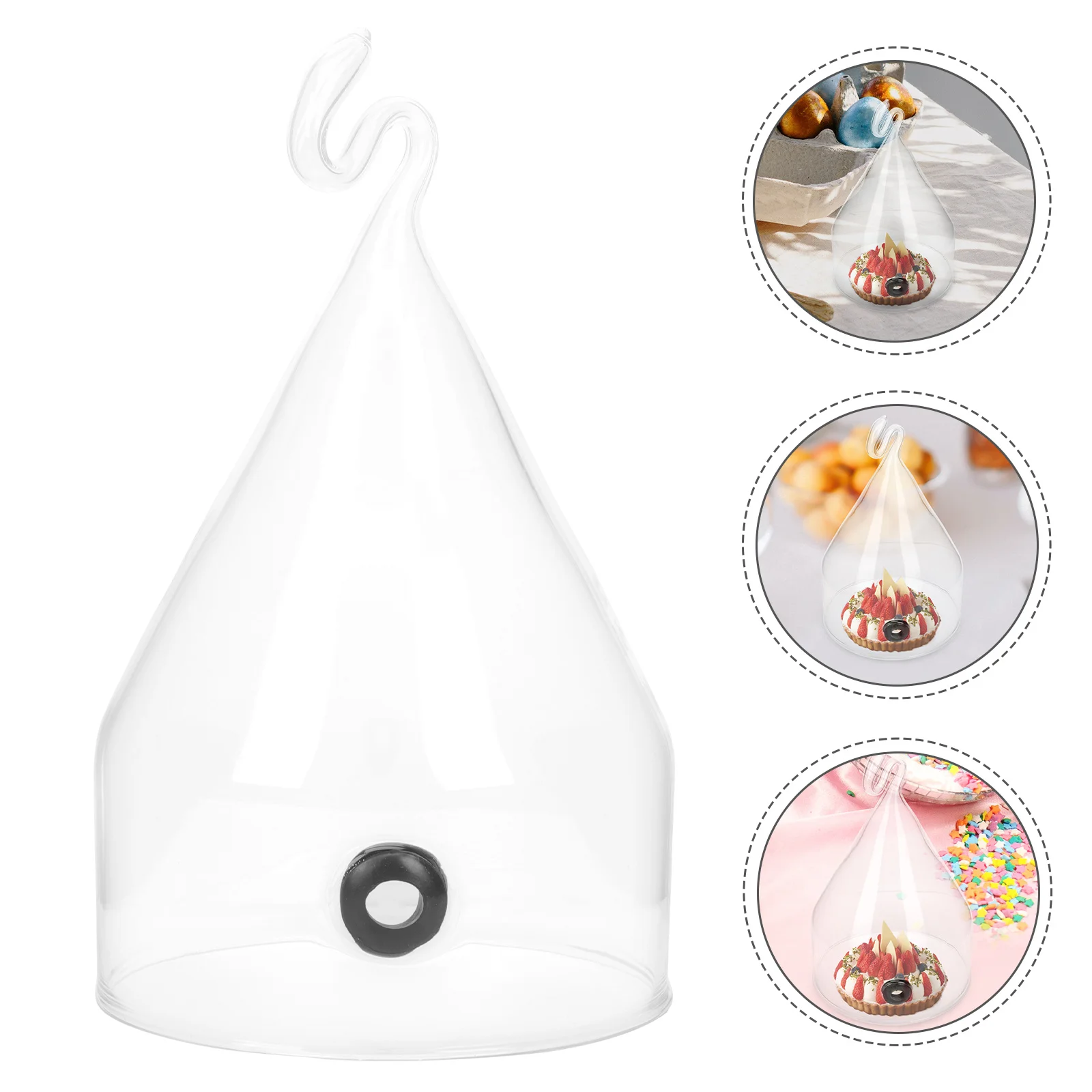 

1Pcs Glass Food Cover Heat-Resistant Cold-Resistant for Cake Dessert Snack Bread Protection Party Banquet Wine Gathering