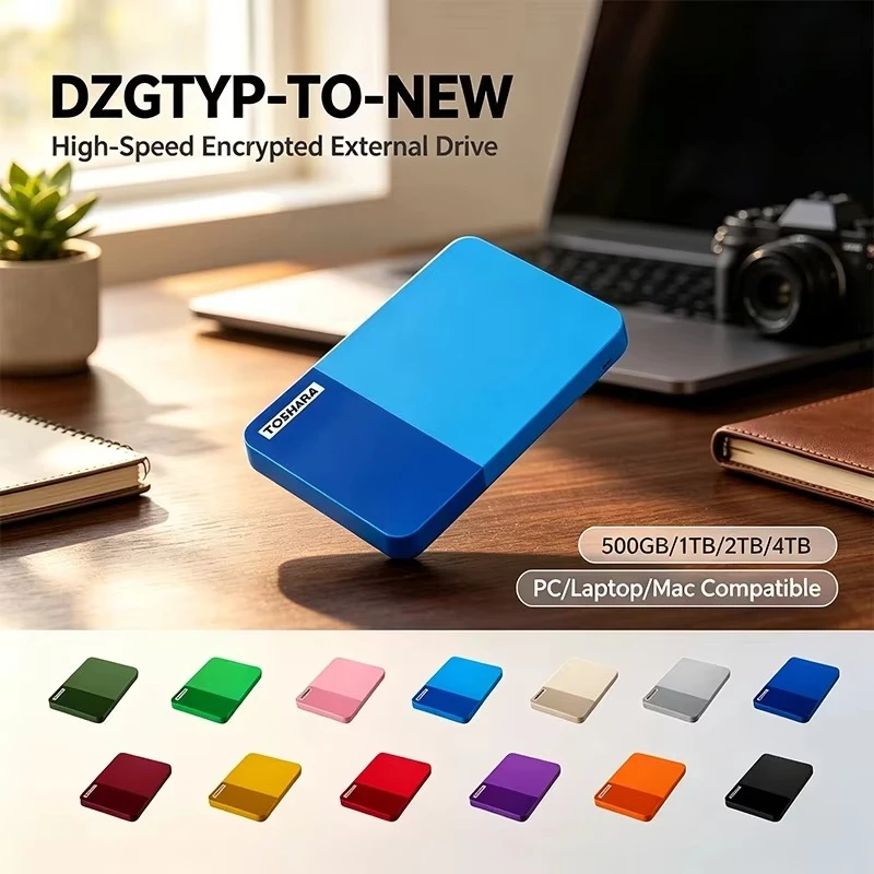 Original T0 blue/white/Royal blue Portable External Hard Drive High Speed Storage Disk Compatible with Laptop Desktop MacAndroid