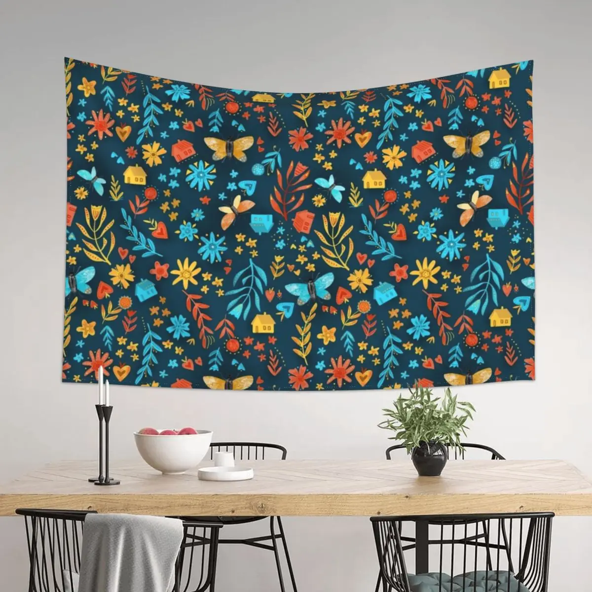 

Butterflies and floral ornament Tapestry House Decor Decorative Wall Room Decor Tapestry
