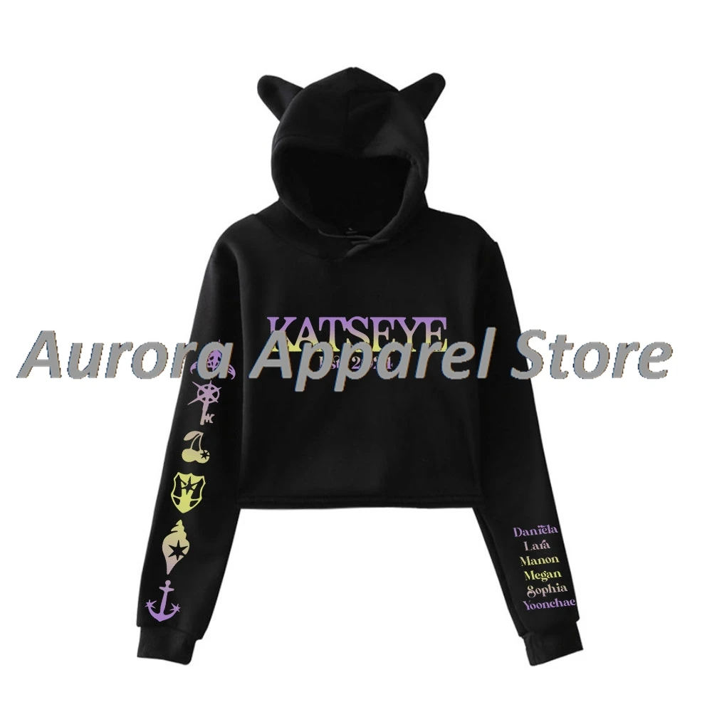 

Katseye Beautiful Chaos Tour Gnarly Gabriela SIS Merch пуловер женская толстовка с кошачьими ушками футболка с длинными рукавами женская одежда