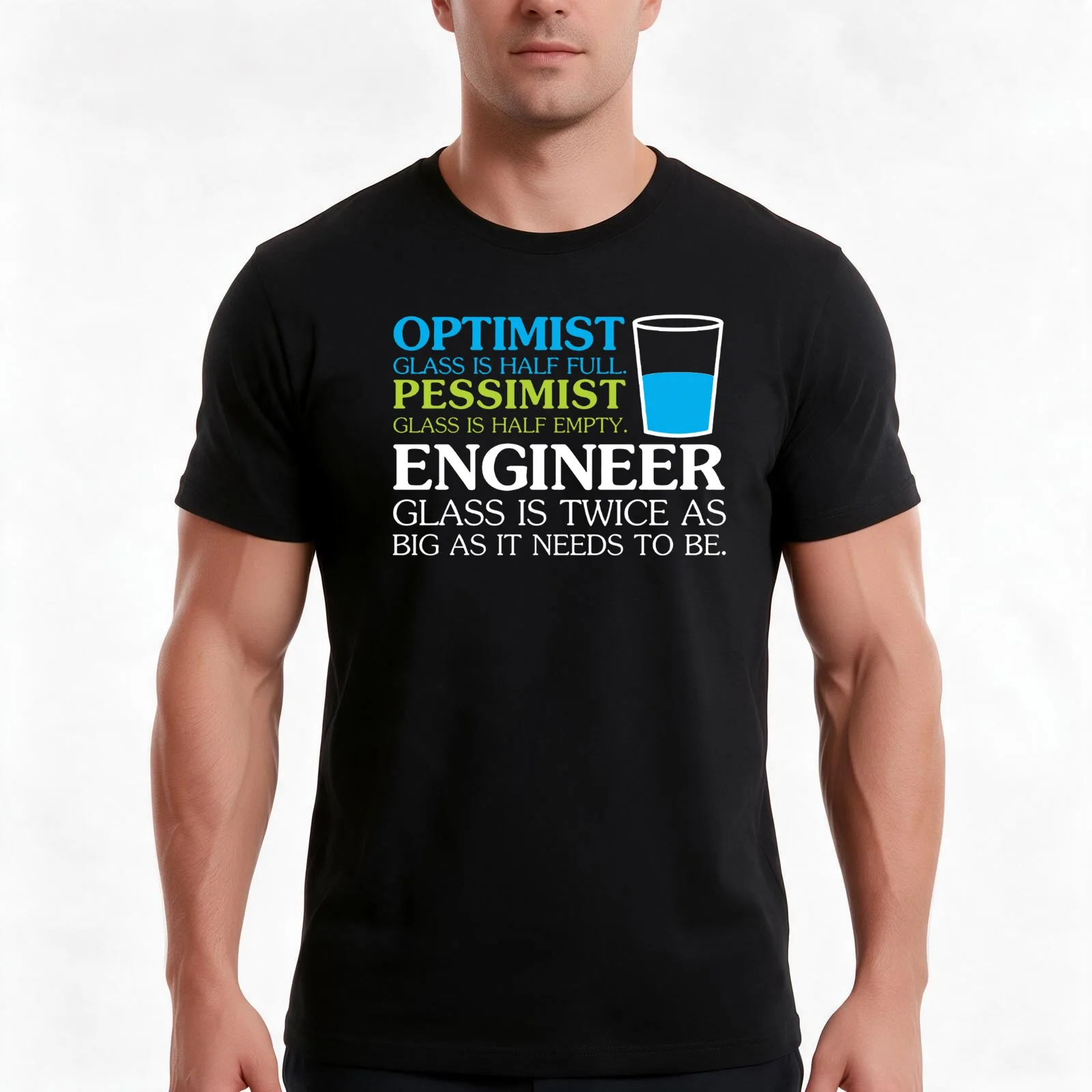 T-shirts amusants sur le thème de l'ingénierie, cadeaux pour femmes et hommes – T-shirt d'ingénieur optimiste ou pessimiste, t-shirt d'été décontracté en coton, modèle unisexe pour hommes et femmes.