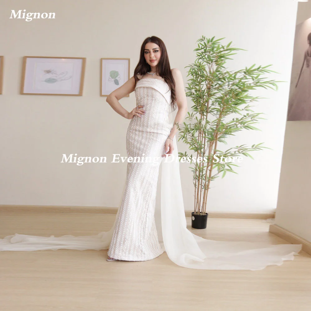 

Mignon Satin Mermaid Ivory Prom Gown Populer Evening Strapless Formal Asymmetrical Elegant Summer Party Dresses for Women 2023