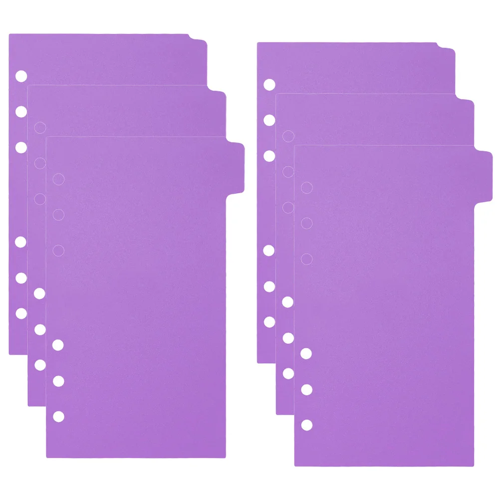 

6 Sheets A6 Binder Dividers Tabs Index Page Separator Plastic Magazine Diary Paper Protectors Notebook Organizers