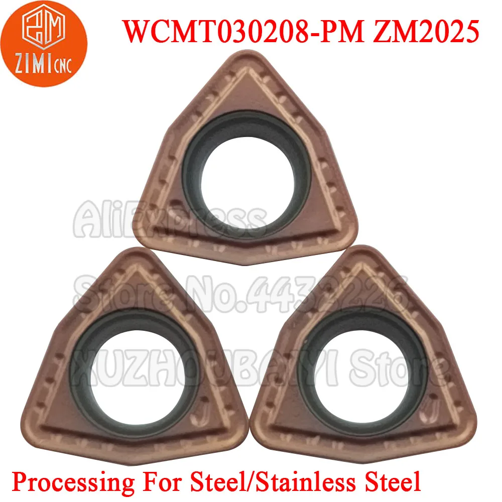 10pcs WCMT030208-PM ZM2025 WCMT030208 PM WCMT 030208 Carbide U Drill Inserts Indexable Turning Tools Cutter Lathe U-Drill Blade