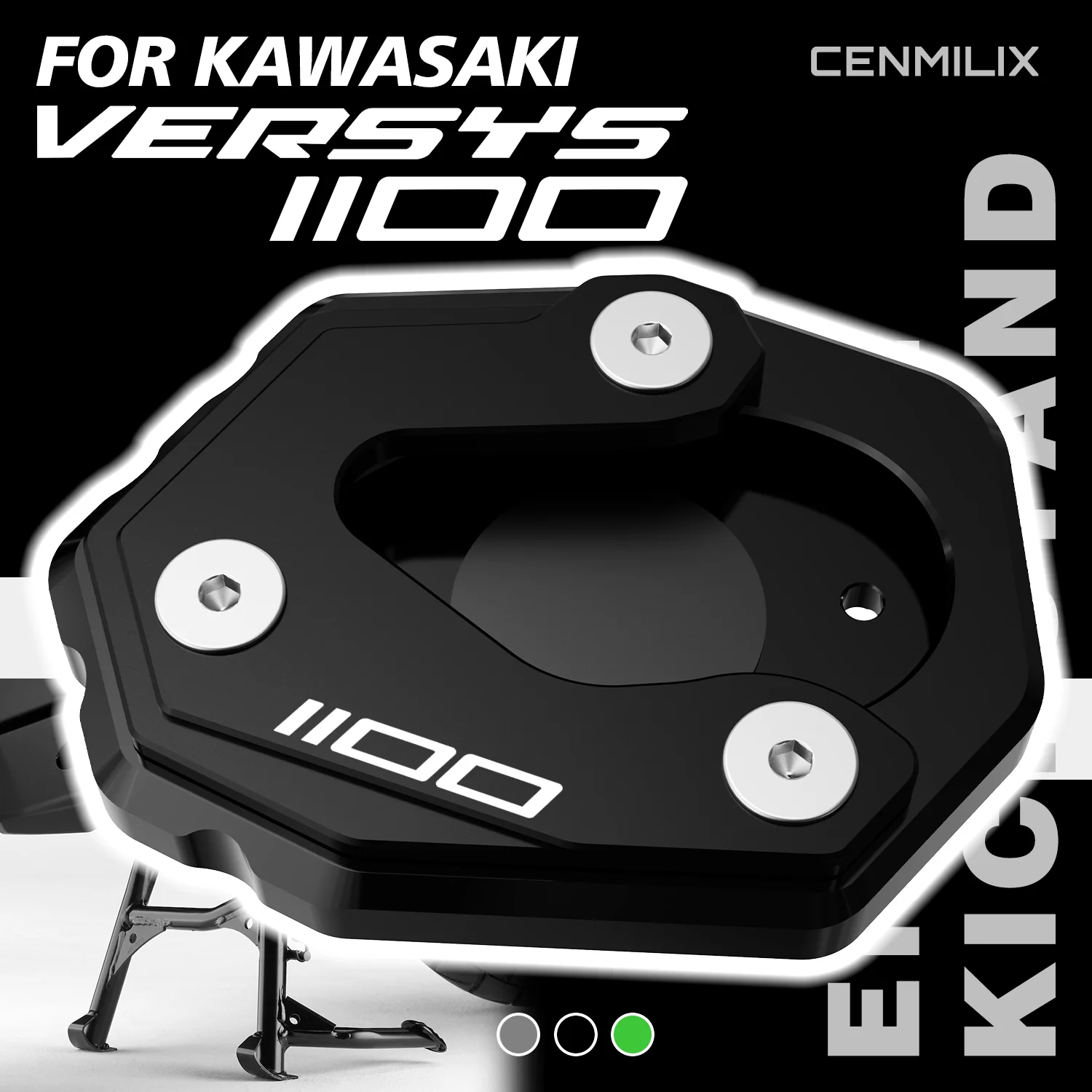 

Для KAWASAKI Versys 1100 1100SE Versys1100 SE 2025: Аксессуары для мотоциклов – Удлинитель подножки, расширитель опорной площадки боковой подставки