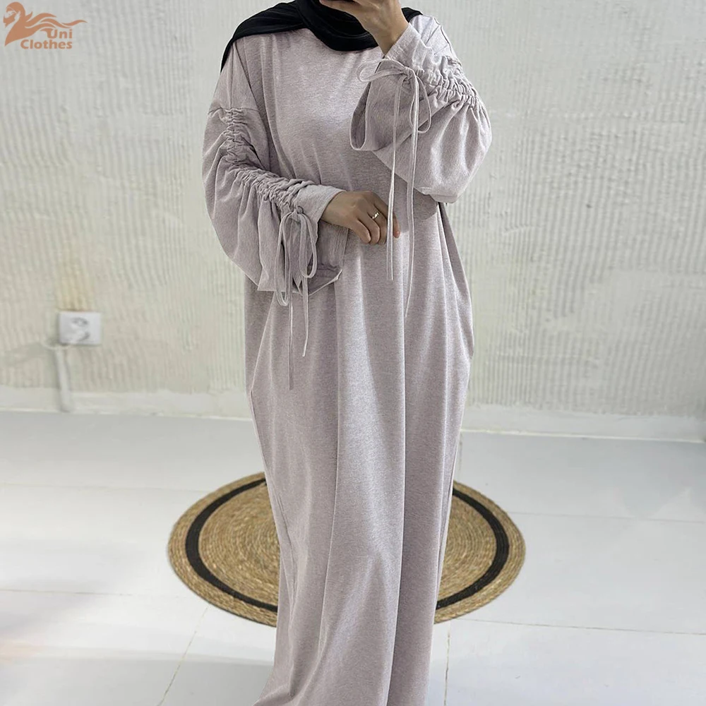 2025 عباية متواضعة جديدة بأكمام برباط ملابس يومية فساتين غير رسمية ملابس إسلامية إسلامية تقليدية