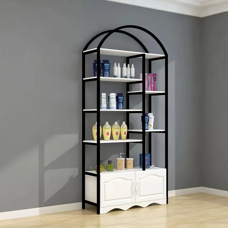 Metal Shelf Display Cabinet for Nail Polish Barber Shop Products Skin Care & Beauty Salon Cosmetics Display Rack
