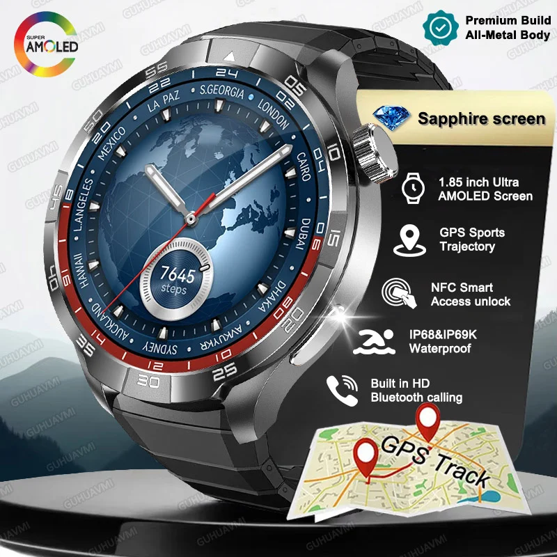 

Новые смарт-часы GH Plus серии 2026 года для мужчин: AMOLED-экран 1,85 дюйма, GPS-трекинг, Bluetooth-звонки, NFC, бизнес-функции, IP68