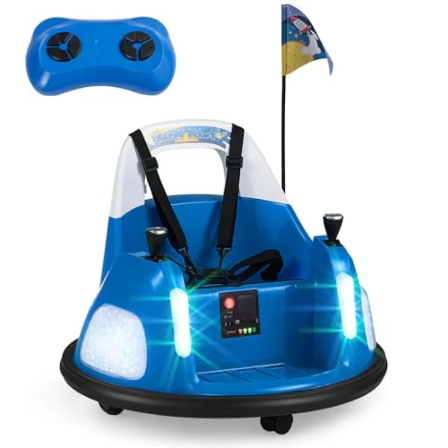 

12V Bumper Car for Ride on Bumping Car with Remote Control Music Lighting Modes Wireless Connection Safety Belt 360 Spin Riding