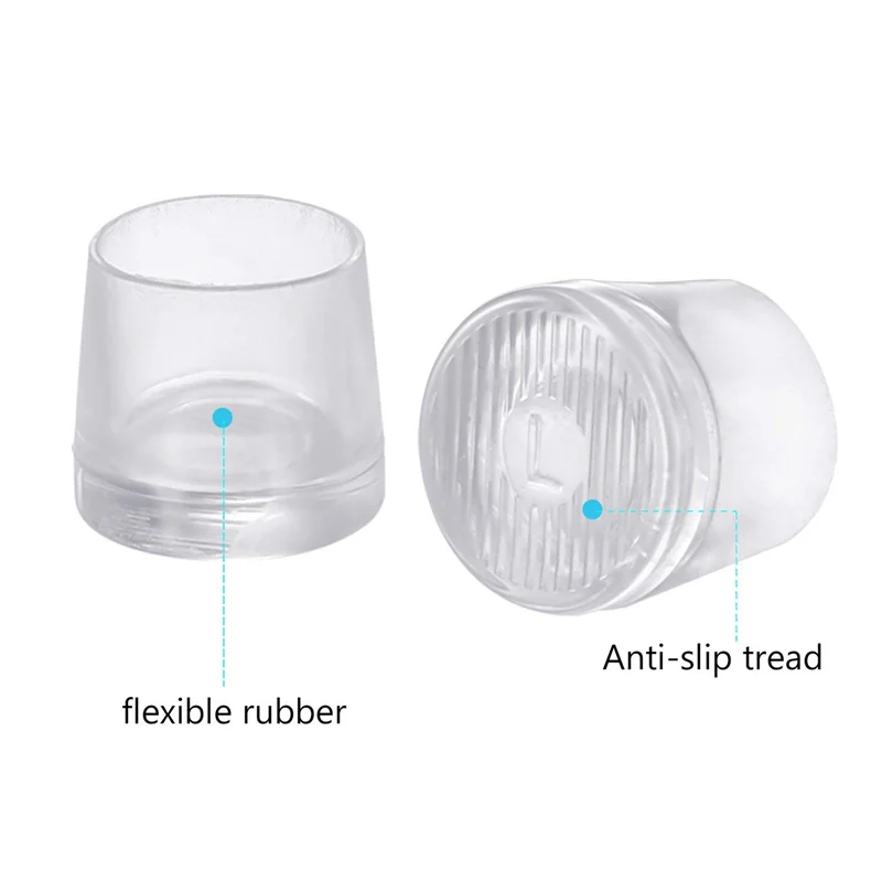 

ABJL-16 Pairs High Heel Protector Heel Repair Caps Covers, Extra Small, Small, Medium, Large, Clear High Heel Protectors