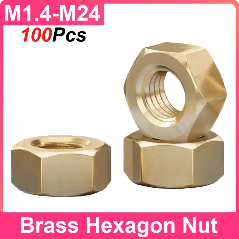 

Solid Brass Copper Hex Hexagon Nuts for M1.4 M1.6 M2 M2.5 M3 M4 M5 M6 M8 M10 M12 M14 M16 M18 M20 M22 M24 Screws Bolt