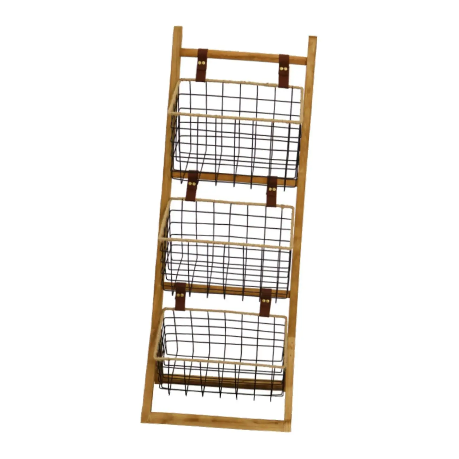 

Storage Basket Floor Stand Standing Organizer Toys Vegetable Toiletries Snacks Storage Rack 3 Tier Fruit Basket for Balcony