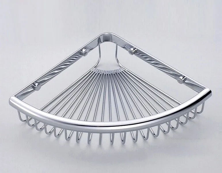 Wall Mounted Polished Chrome Brass Shower Corner Shelf Bathroom Basket Holder Shampoo Storage Shelf Rack Dba512 image 6
