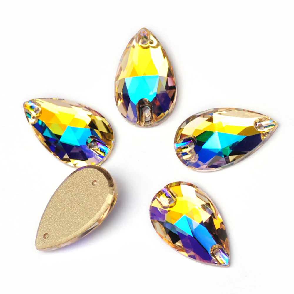 Pubrilex 3230 Drop Sew On Rhinestones Different Colors Sewn Rhinestones Flatback Glass Strass for Crafts Dancing Dress Design - Image 4