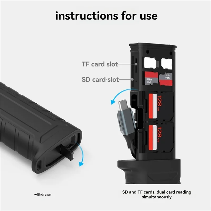 

B21B Высокоскоростной кард-ридер SD USB 3.1 Type-C Чехол для переноски SD/TF/SIM-карт для камер, смартфонов, дронов