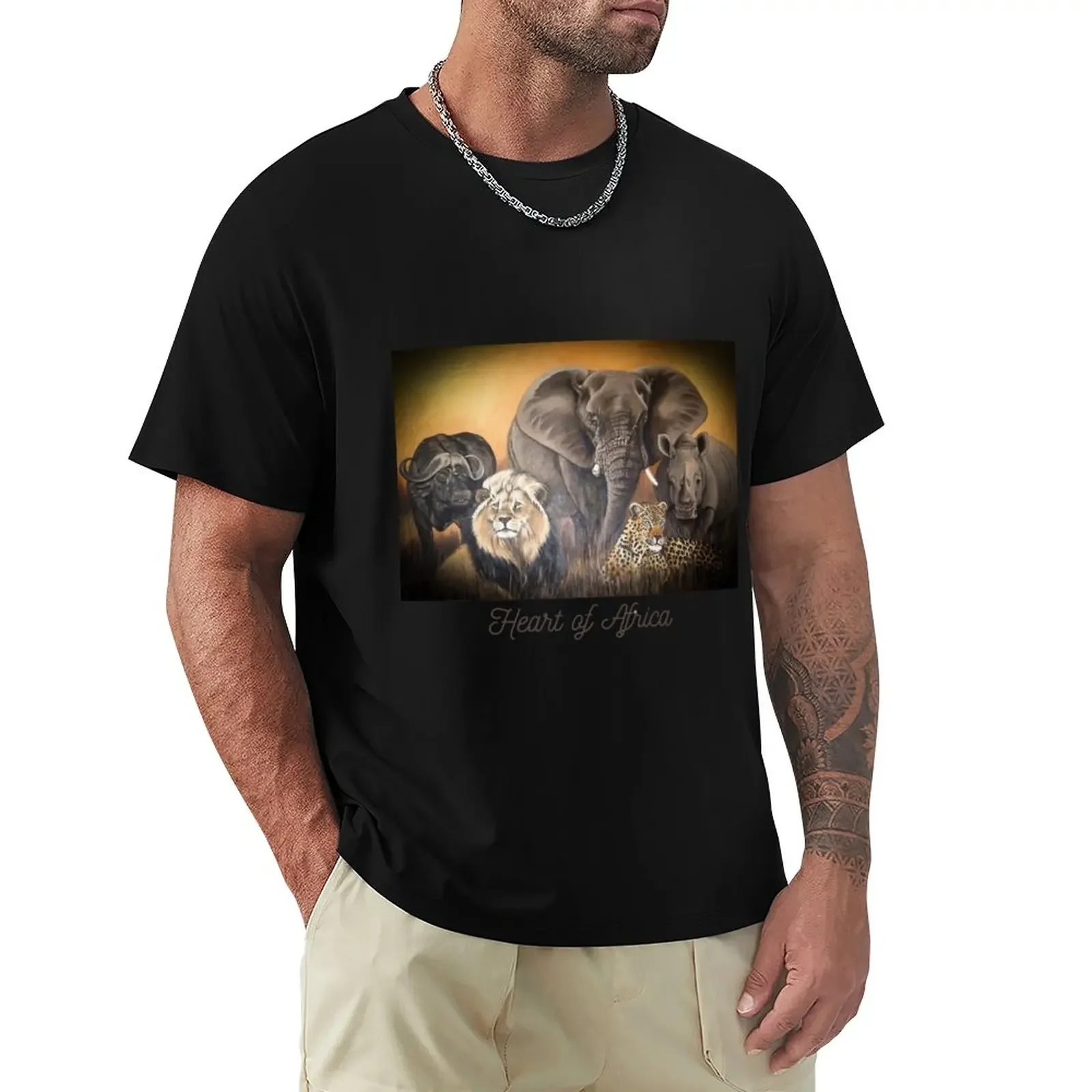 

Big Five - Heart of Africa T-Shirt quick drying aesthetic clothes men workout shirt