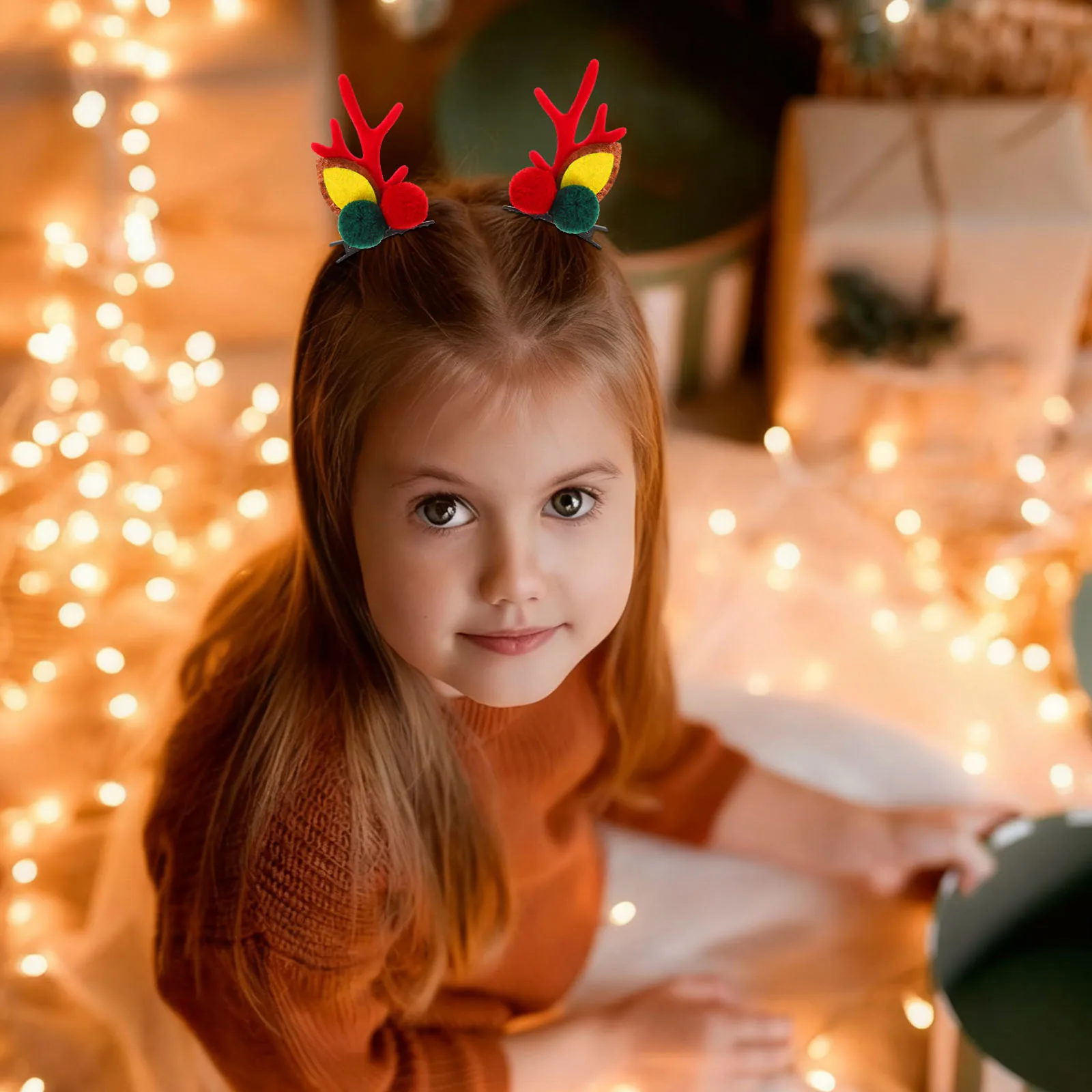 

4Pairs Kids Christmas Hairpins Bright Color Stylish Clips Comfortable to Wear Girls Party Accessory Holiday Gift for Family