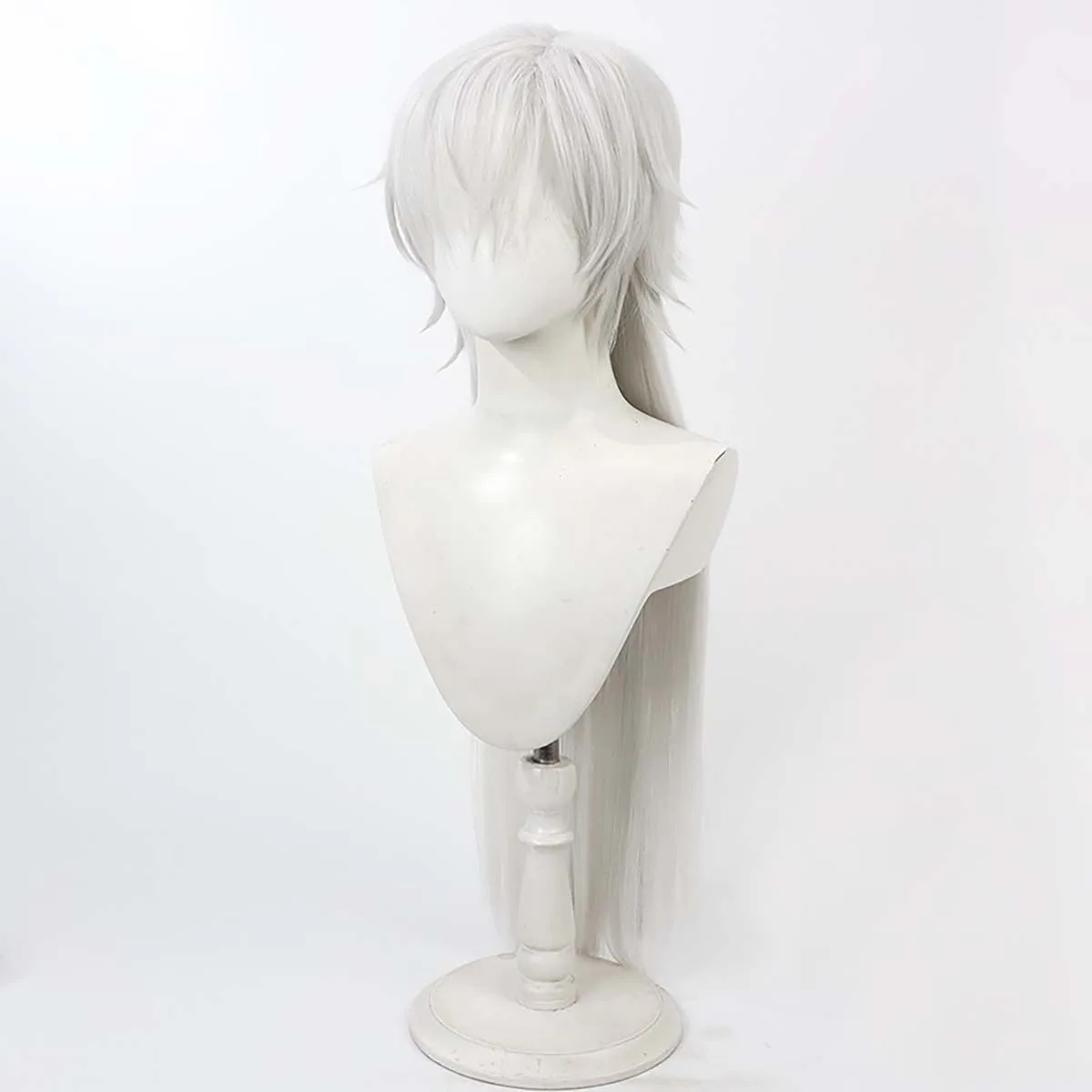 Gioco di ruolo di Halloween da uomo Gioco Wuthering Waves Cos Geshu Lin Cosplay Parrucca bianca per capelli lunghi