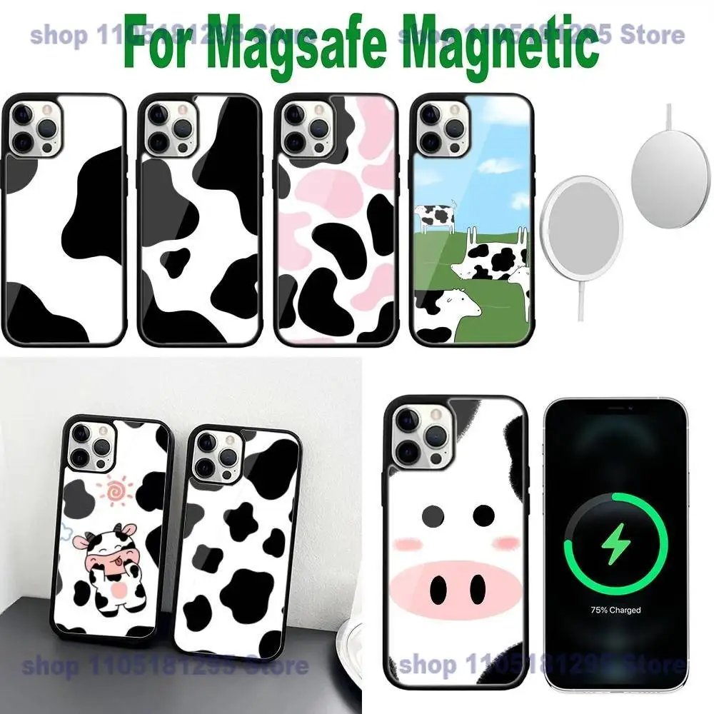 

Cow Stripe Pattern Phone Case For iPhone 16,14,11,17,13,15,12,Air,Plus,Pro,Max,E,Mini Frosted for MagSafe Magnetic Wireless