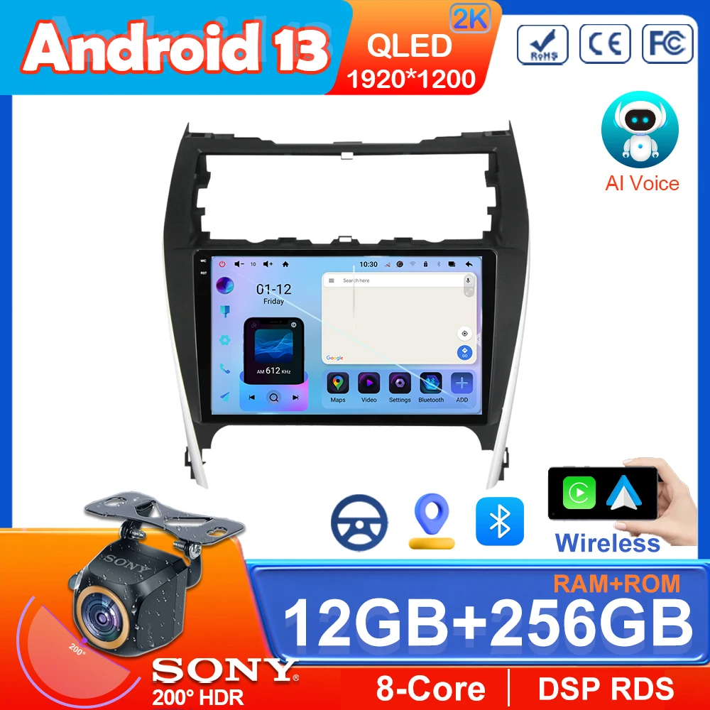 

Android 13 For Toyota Camry 7 XV 50 55 2012 2013 2014-2015 2016 2017 Multimedia Carplay Car PlayerNavigation Screen GPS Radio