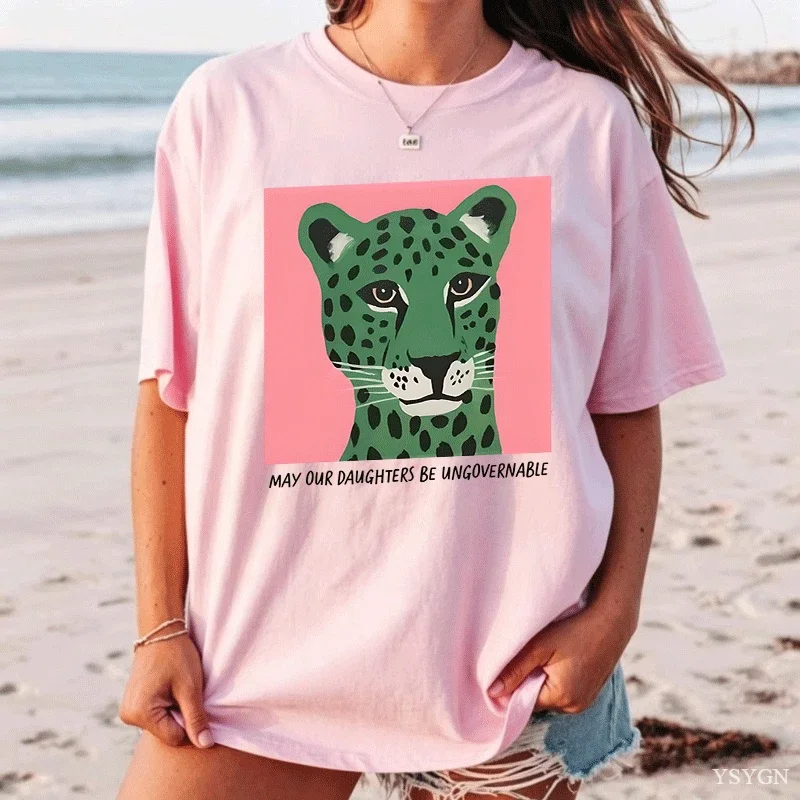 May Our Daughters Be Ungovernable T-Shirt Women Feminism Tee Womens Rights T Shirt Casaul Round Neck Clothing