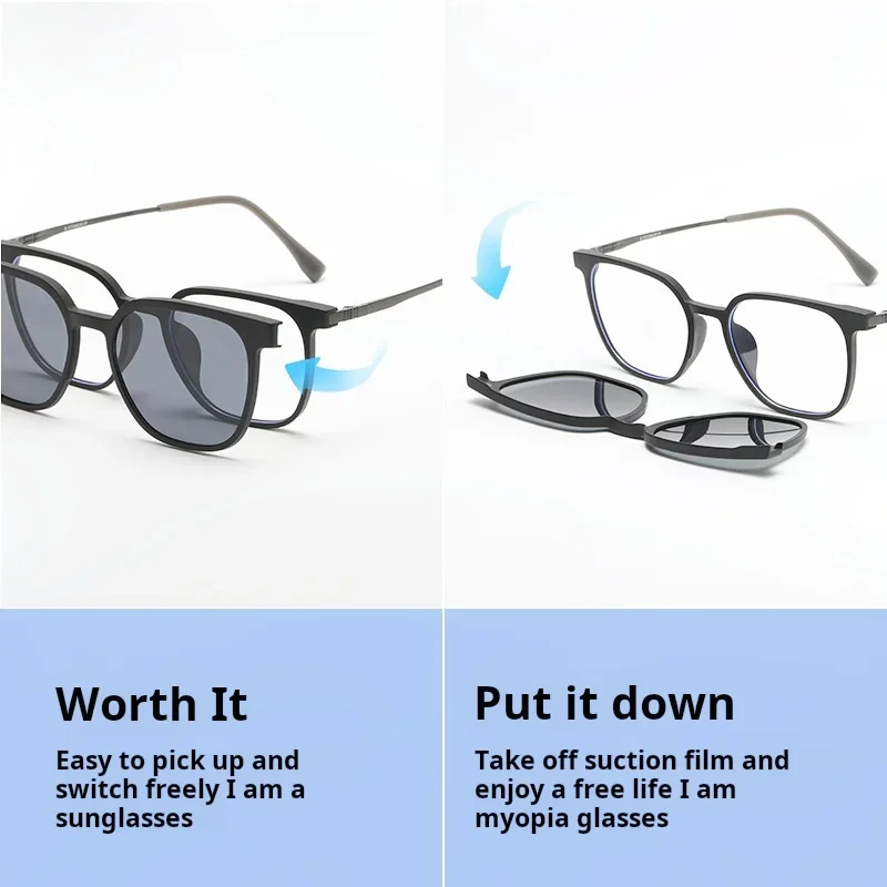 OLLYMURS ريترو البيضاوي الاستقطاب المغناطيسي كليب على النظارات الرجال والنساء TR90 التيتانيوم النقي النظارات الطبية البصرية الإطار