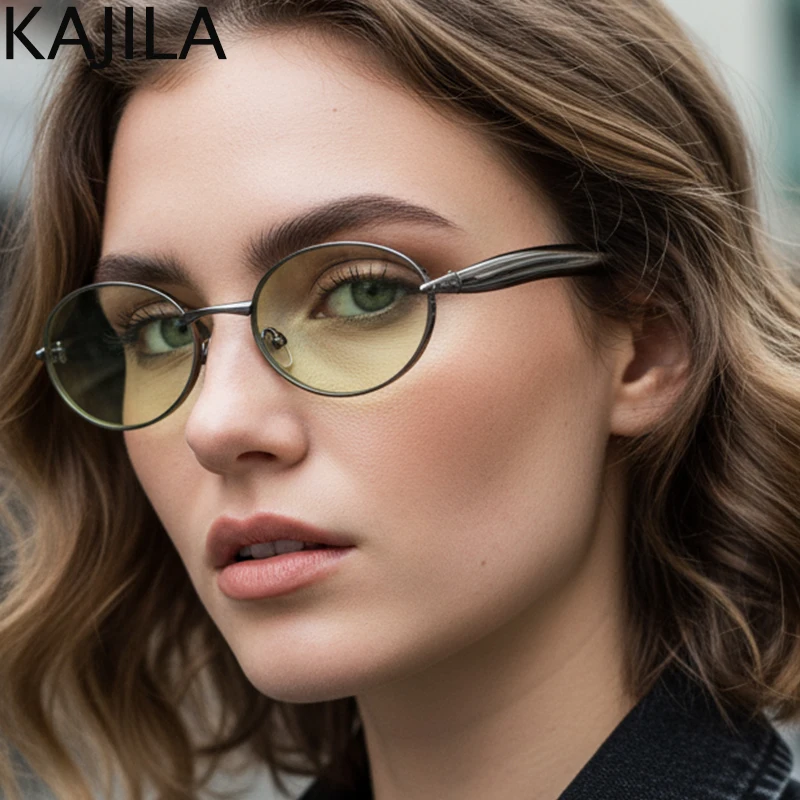 

Vintage Small Frame Oval Punk Sunglasses Women 2025 Luxury Brand Metal Sun Glasses For Men Fashion Retro Eyewear Shades UV400