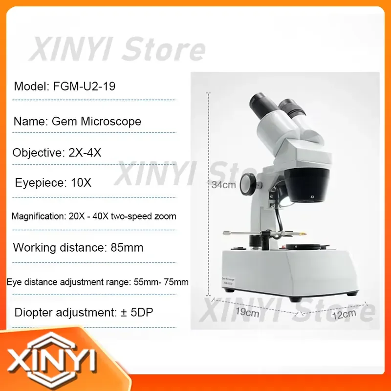 for Jewelry Jade Amber Microscope 20-40X Magnification Internal External Feature Detection Identification Instrument