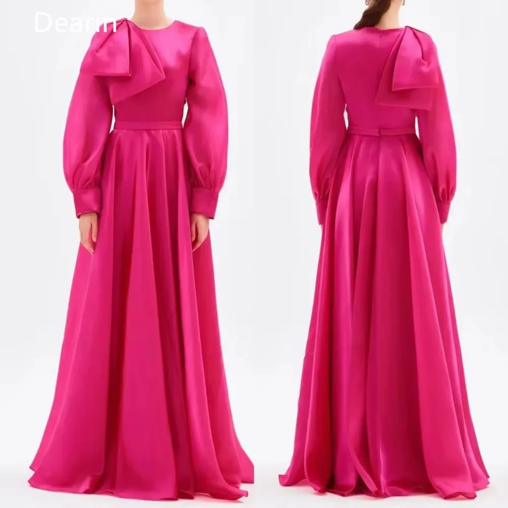 

Customized Saudi Arabia Prom Dress Dearin High Collar A-line Floor Length Skirts Fold Vertically Bespoke Occasion Dresses Evenin