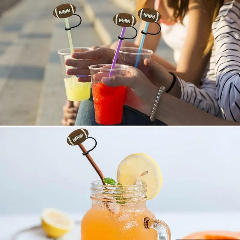 

Cup Straw Cover Unique Shape Easy To Operate Straw Cover 10PCS Portable Straw Protectors For Sports Lovers Soft Cup Straw