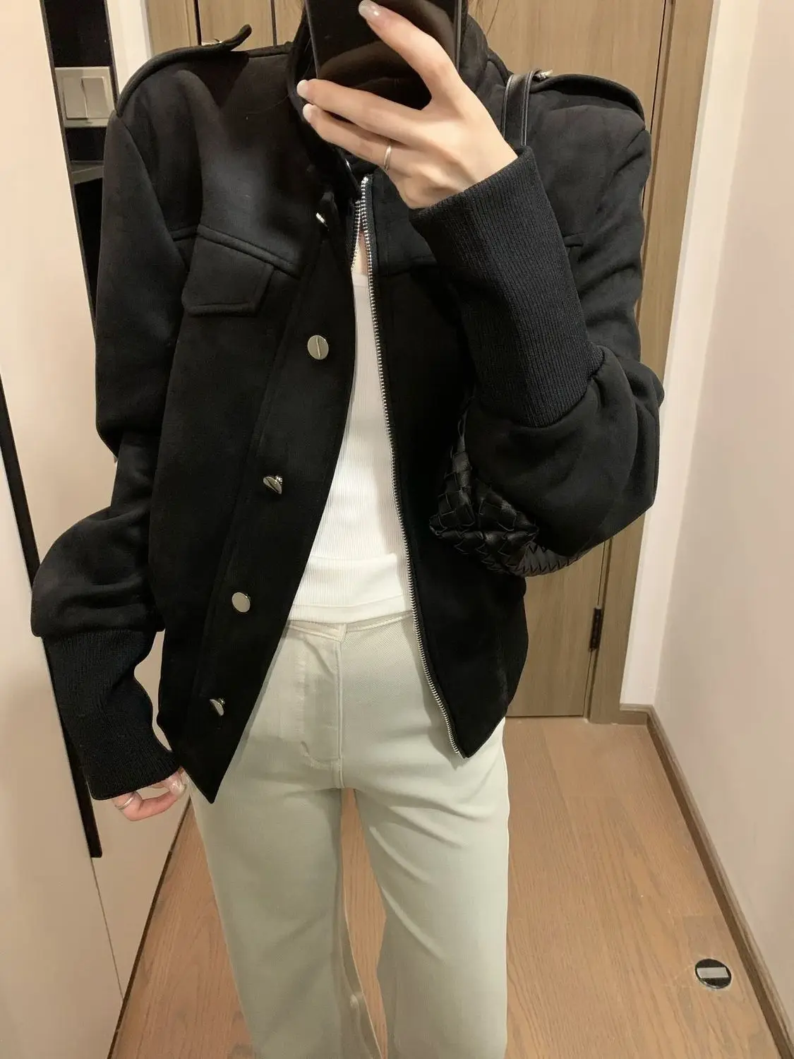 Vintage Suede Stand Collar Women 2026 Spring Autumn Loose Slimming Casual Student Coat Outerwear