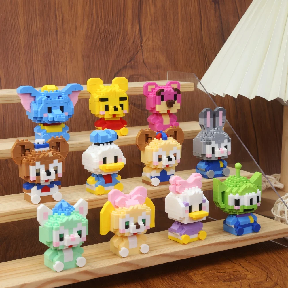 

Disney Funny Blocks Tang Puppy Snow White Princess Donald Duck LinaBell Lotso Cute Cartoon DIY Building Doll Toys Birthday Gift