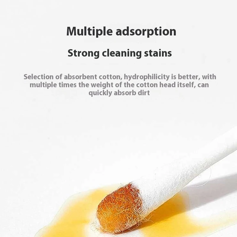 200 قطعة من مسحات القطن للأطفال مزدوجة الأطراف مسحات قطنية معقمة رأس حلزوني للأذن والأنف عصا تنظيف متعددة الوظائف