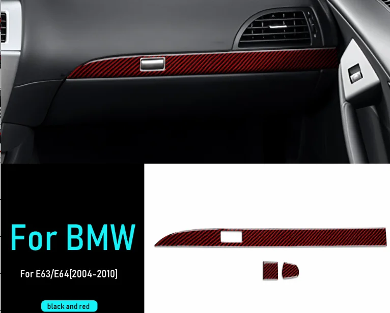 

Carbon Fiber A Pillar Lower Speaker Ring Glove Box Upper For BMW 6 Series E63 E64 2004-2010 Real Sticker Interior Accessories