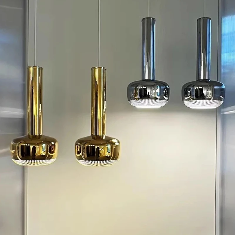 

Modern Chrome Metal Pendant Light Elegant Hanglamp Bedroom Bedsides Parlor Study Office Decoration Dimmable Dining Room Fixtures