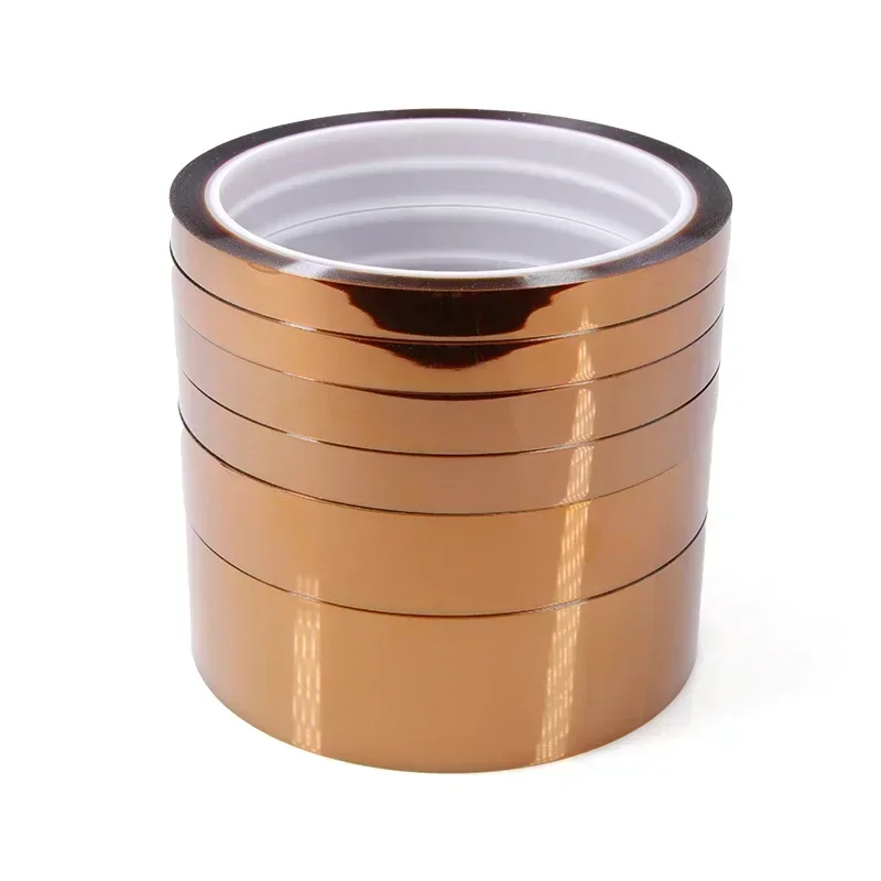 1-10Roll Width3-100mm Polyimide Adhesive Tapes Gold High Temperature Heat BGA Tape Protection Polyimide Adhesive Insulation Tape