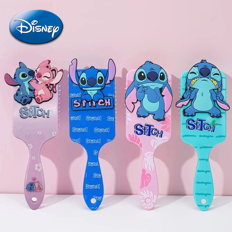 

Miniso Stitch Angel на воздушной подушке, расчески Disney Kawaii, аниме-фигурка, щетка для волос, 3D массажная расческа, уход за волосами, парикмахерский инструмент, подарок для девочки