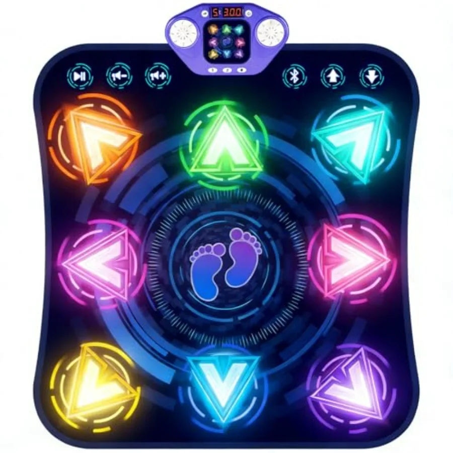 Dance Mats for Girls 4-8 Electronic Dance Mats with LED Light Wireless Bluetooth Dance Mat Girls Dance Mat Dancing Mat Music Da