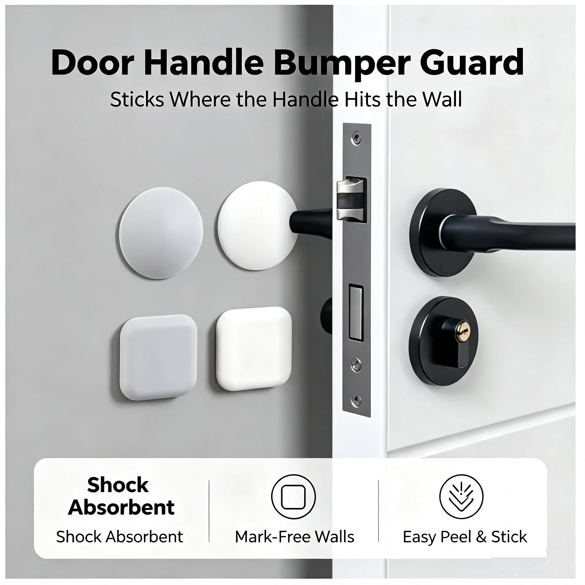 Door Stopper Silicone Handle Bumpers Self Adhesive Mute Anti-Shock Protection Porte Pad Home Improvement Wall Protector Pad