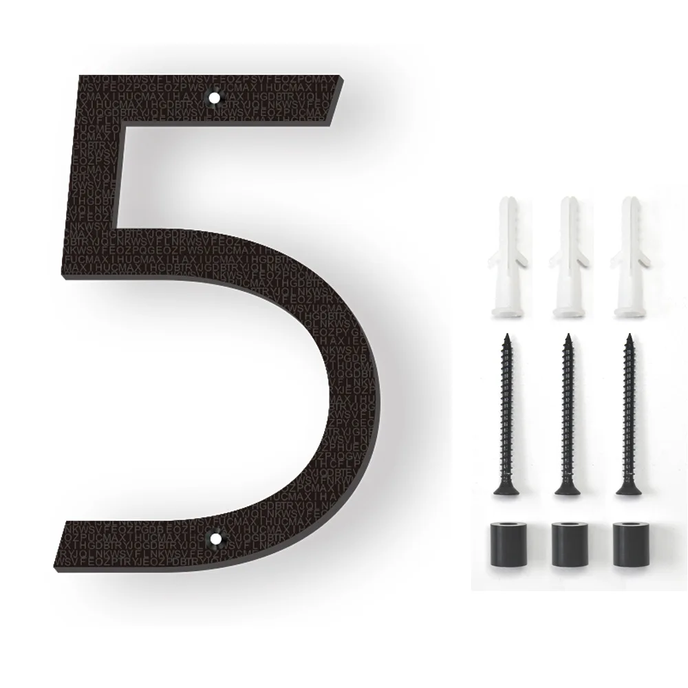 20cm/8inch Floating House Number Black Relief Numbers Address Sign #0-9 Letters Big Modern Door Plates Home Outdoor Numeros