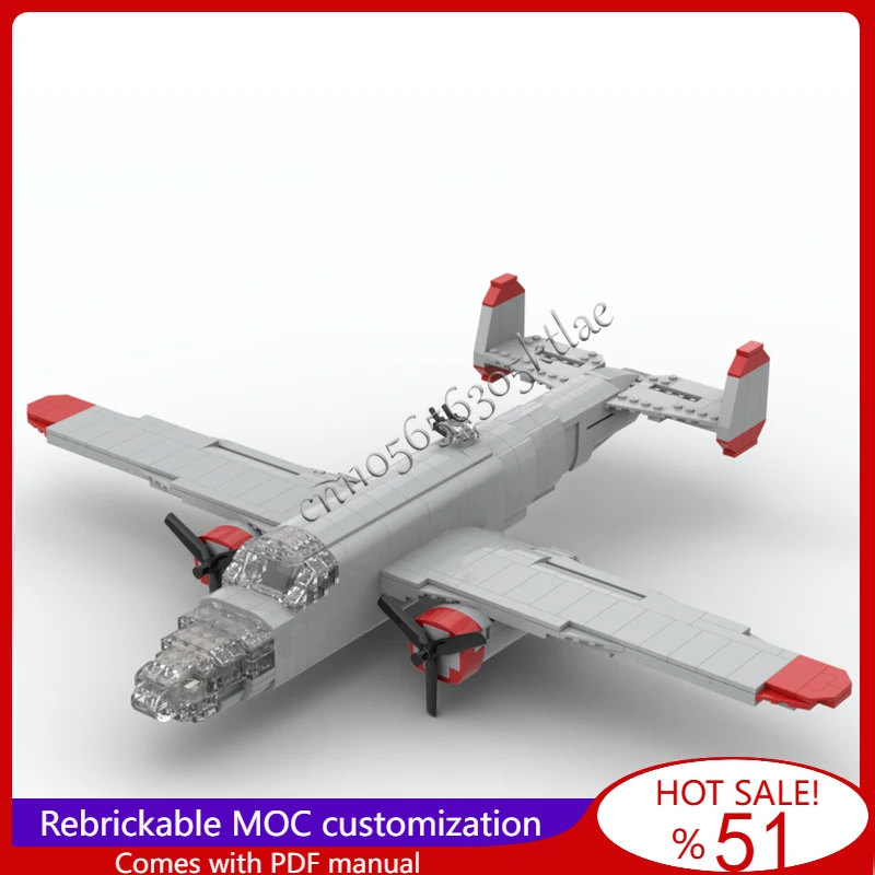 

New 1087 Parts World War II Medium B 25 Bomber Model MOC Building Blocks Bricks Creative Assembly Toys Children Christmas Gifts