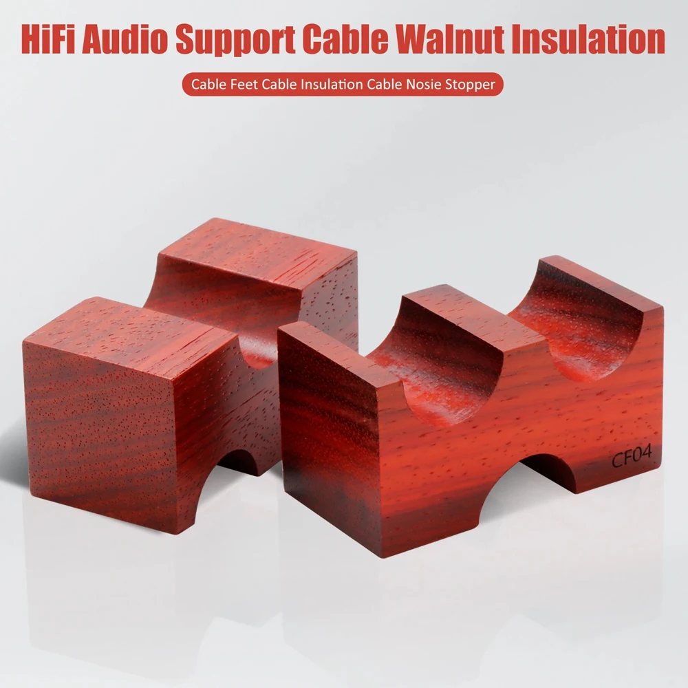 

High-end Walnut Insulation line Support Wire Bracket Speaker Cable Wood Stand Holder Trestle Isolation Shock Absorber Foot Pads