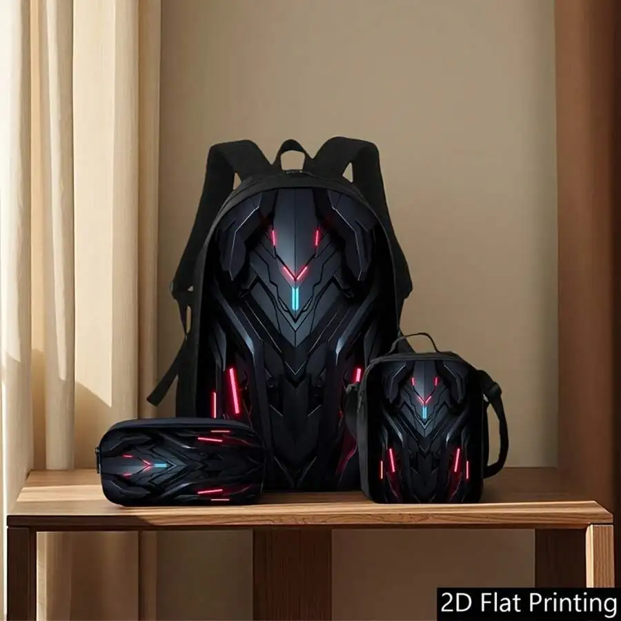 High-Tech Gaming Backpack Set with Neon Lights