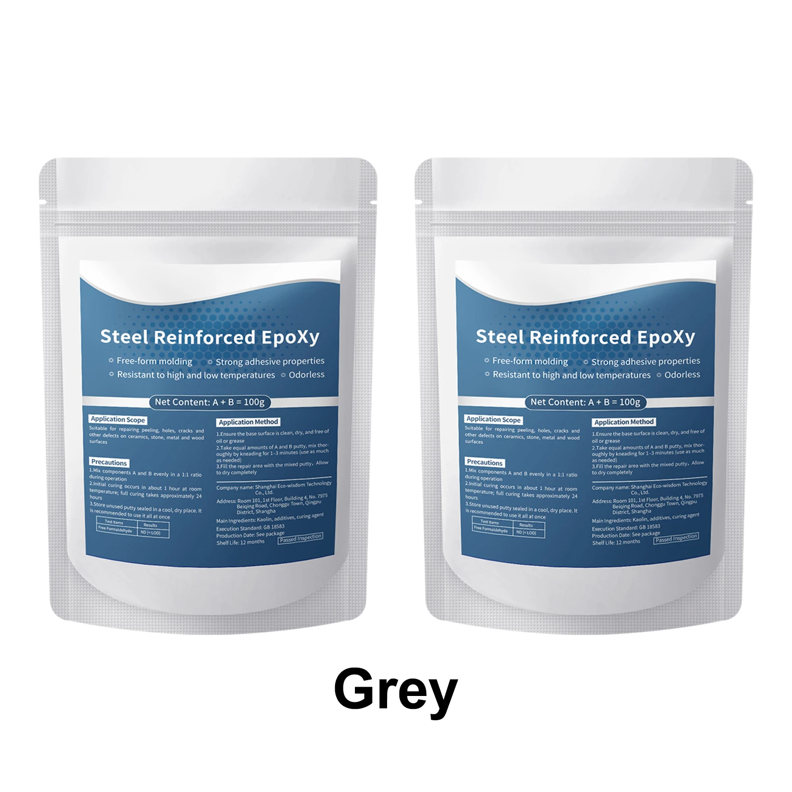 2pcs Dual-Part Epoxy Putty Repair Kit Waterproof Heat Resistant Multi-Surface Crack Filler for Metal Wood Tile Ceramic