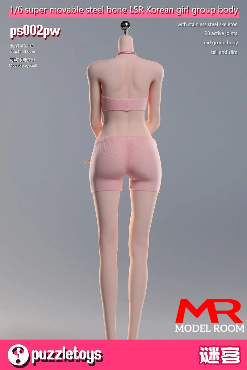 Puzzletoys ps002pw 1/6 Korean Girl Group Body 12'' Makeup Female Soldier Seamless Body Action Figure with Movable Eyes Head