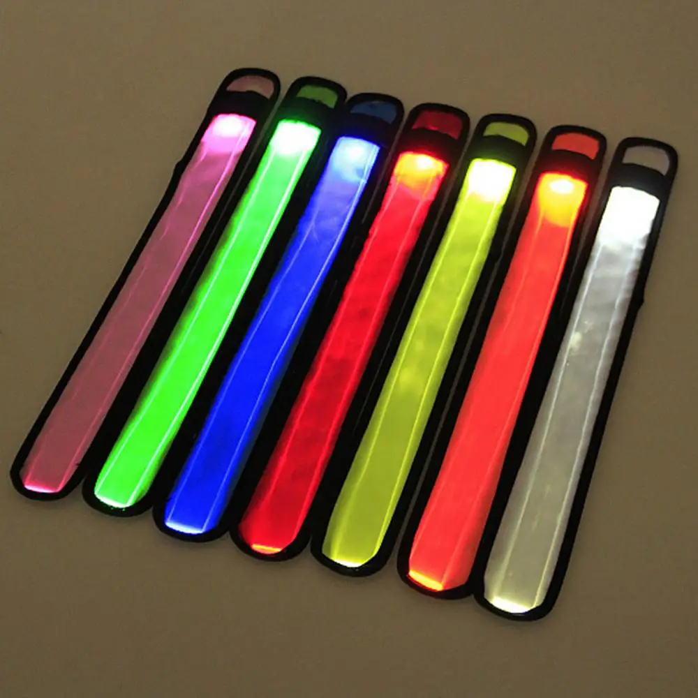 LED Flashing Slap Bracelet Light Up Glow Bracelet Wristband Vocal Concert Party Props Gift Sports Night Running Armband